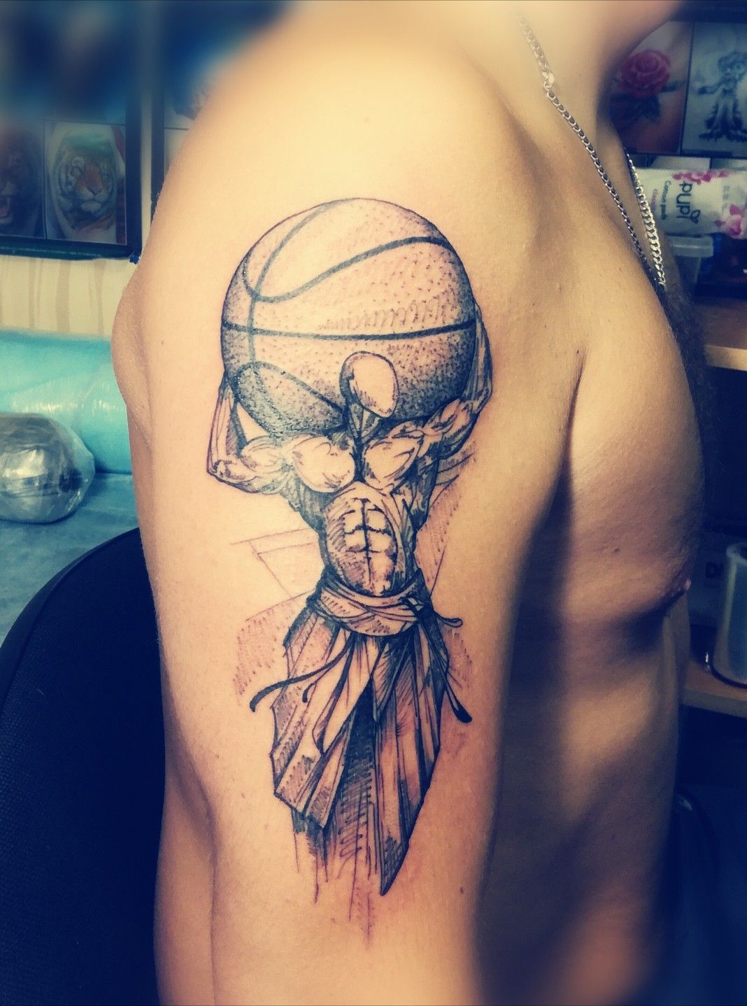 popular basketball tattoos for men