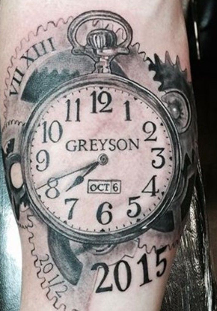 popular birth clock tattoo styles for men