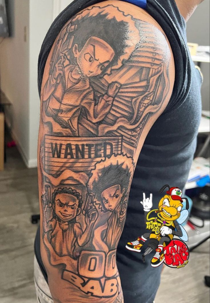 popular cartoon tattoos for men styles