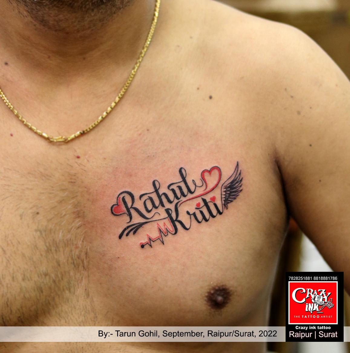 popular chest name tattoos for men