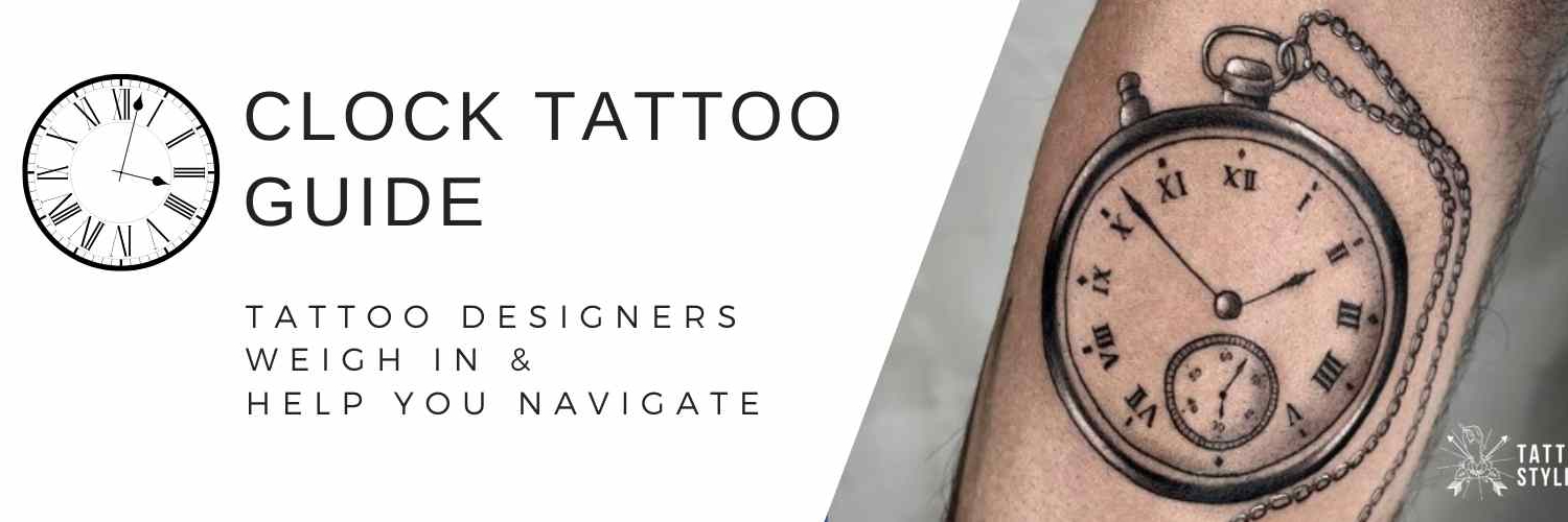 popular clock inner forearm tattoos for men designs