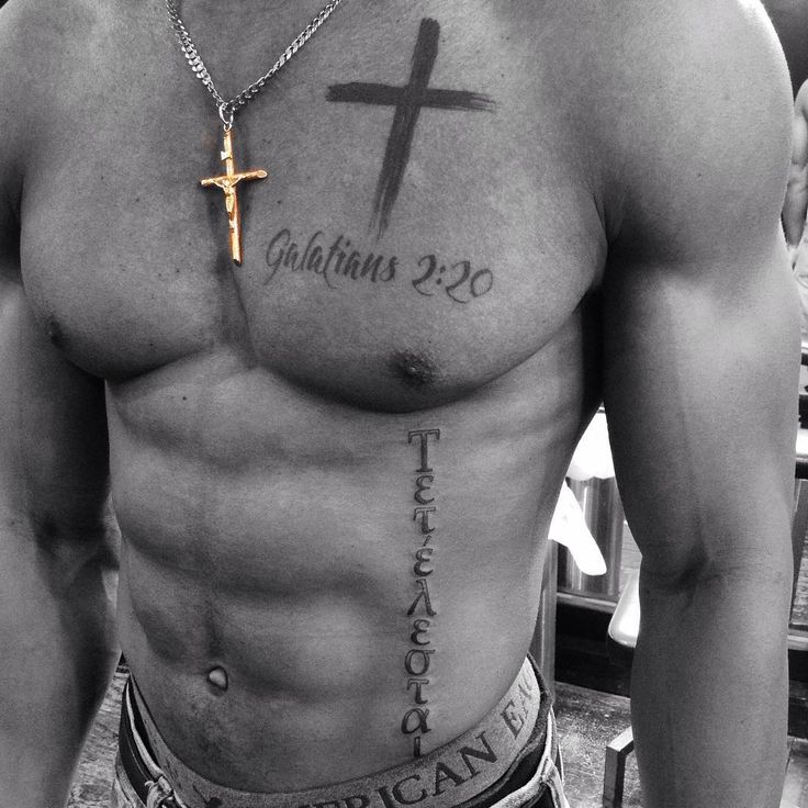 popular Cross tattoos for men chest