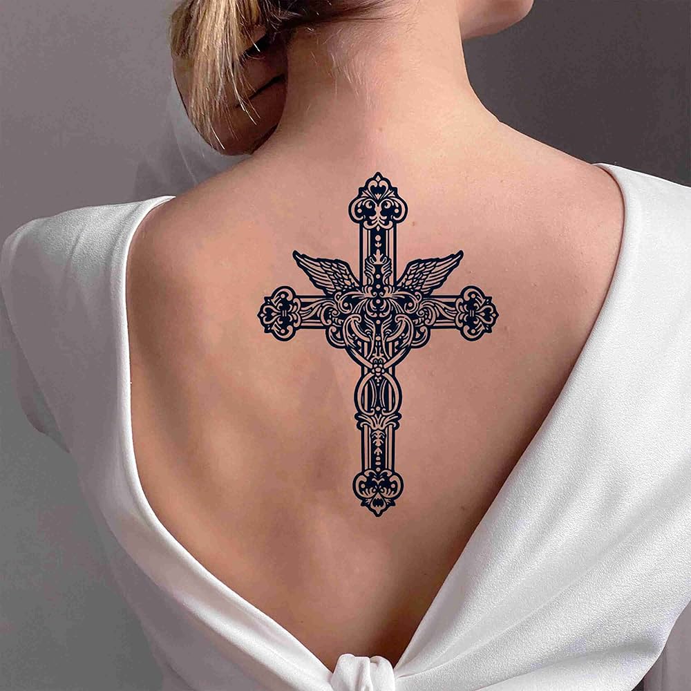 popular Cross tattoos for men on leg inspirations