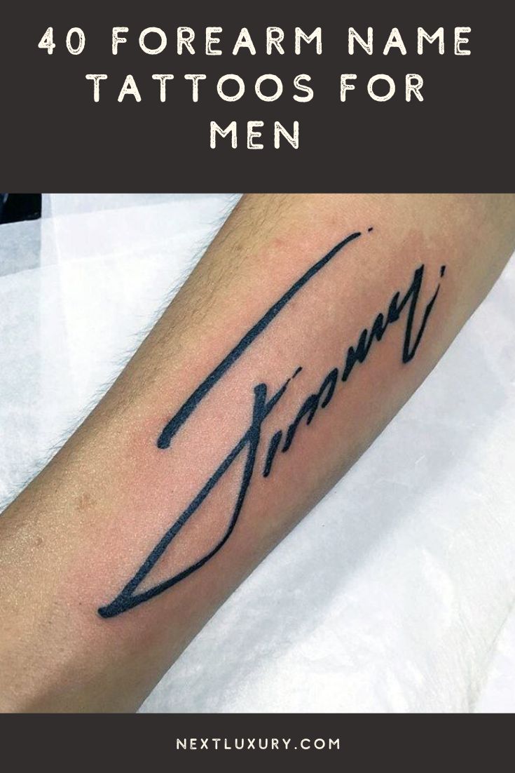 popular designs for forearm name tattoos for men