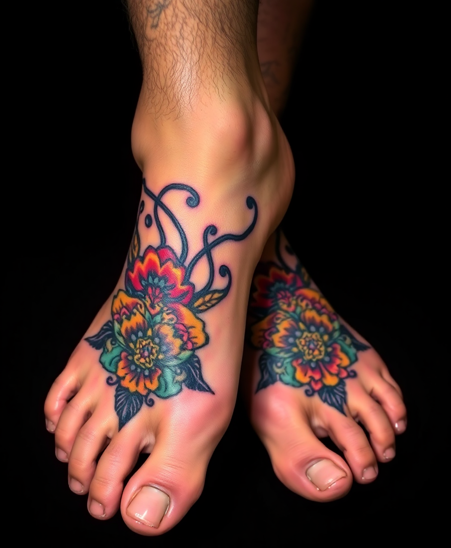 popular foot tattoos for men styles