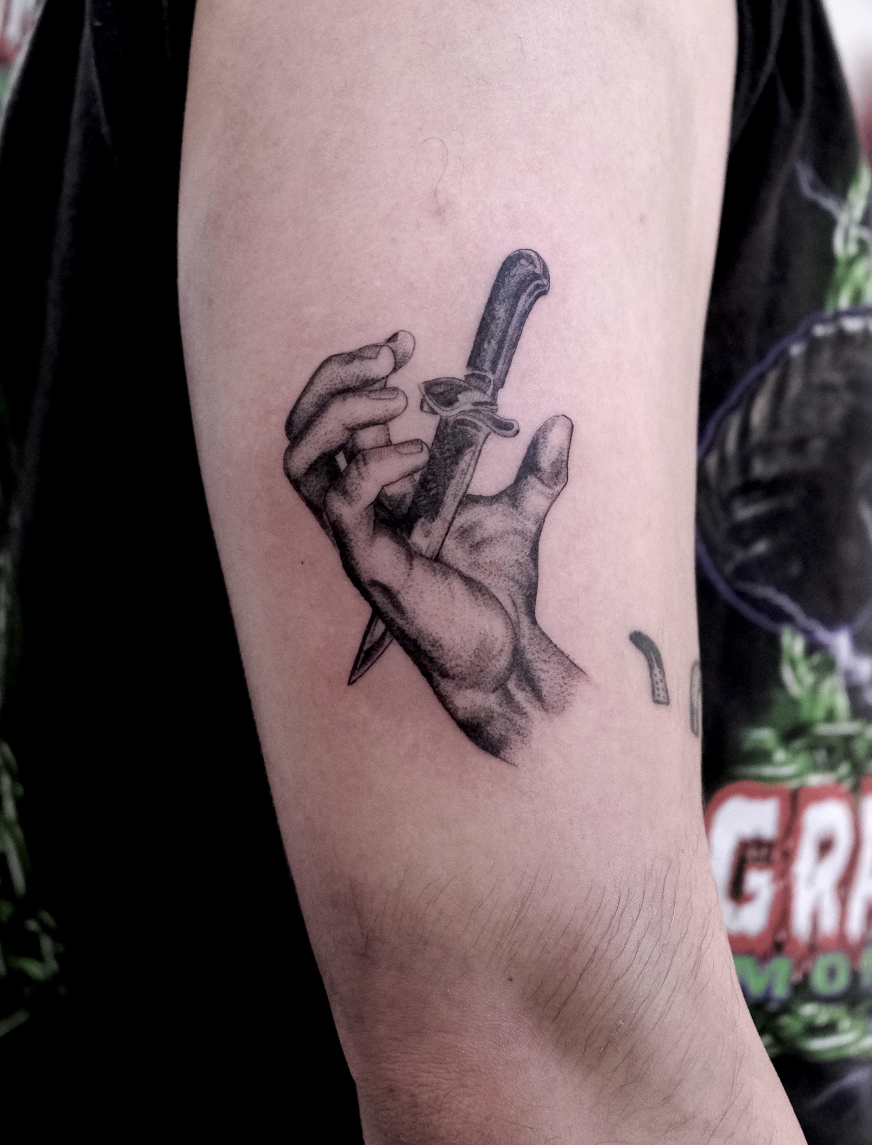 popular knife tattoos for men styles