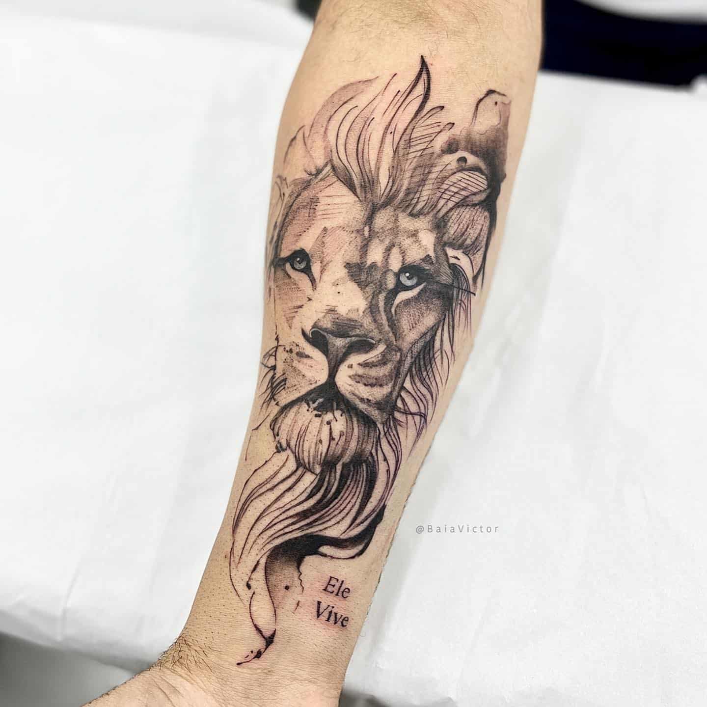 popular lion forearm tattoos for men styles