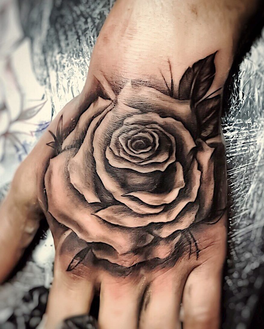 popular rose tattoos for men on hand