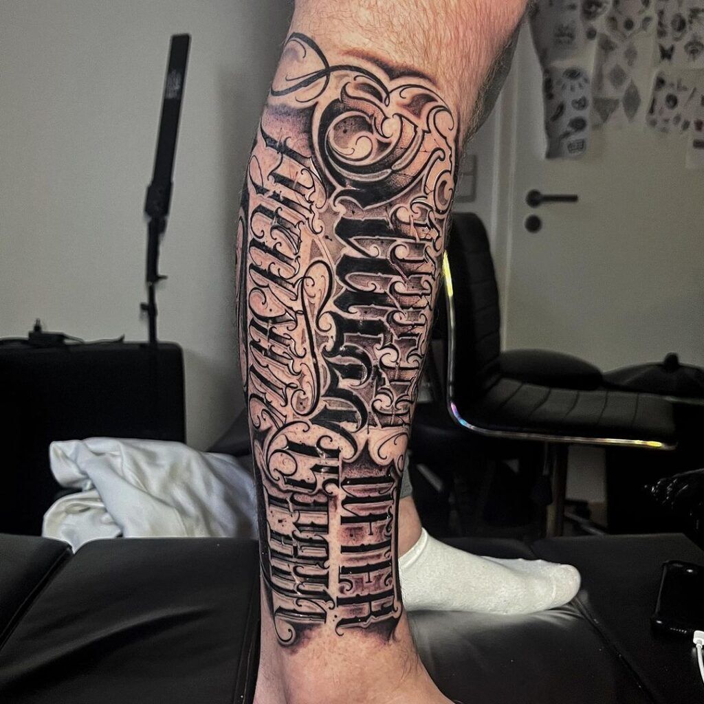 popular script tattoos for men