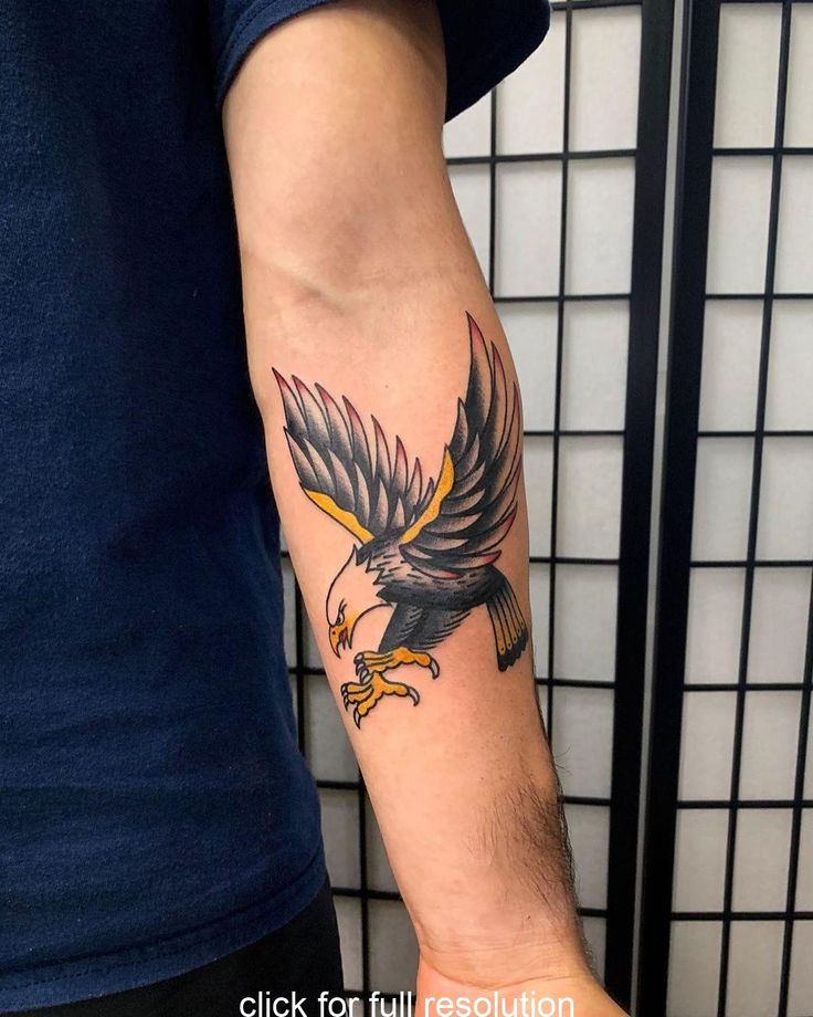 popular styles of eagle forearm tattoos for men