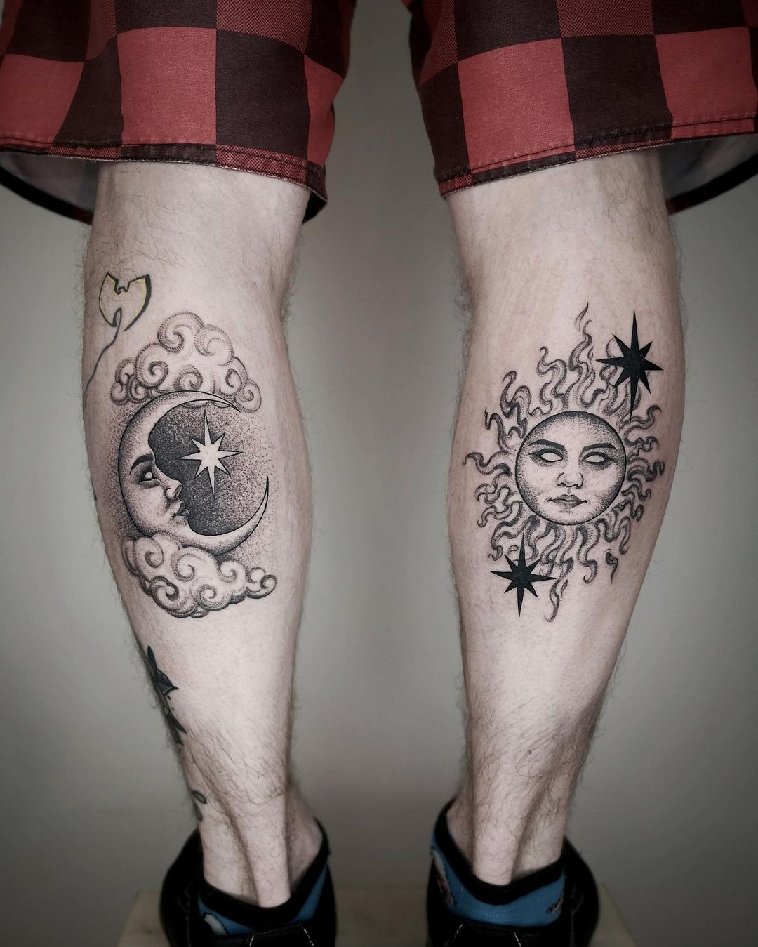 popular sun and moon tattoos for men