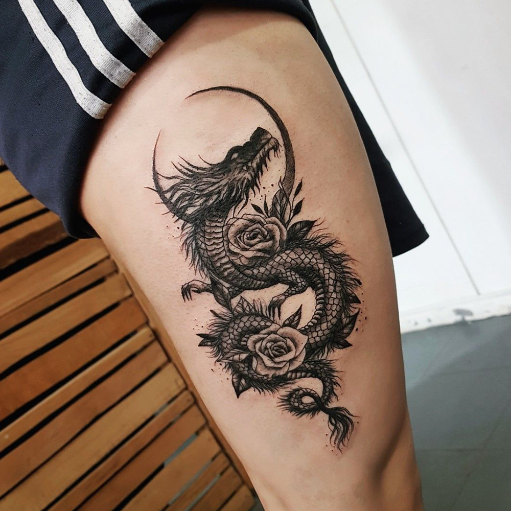 popular thigh tattoo ideas for men