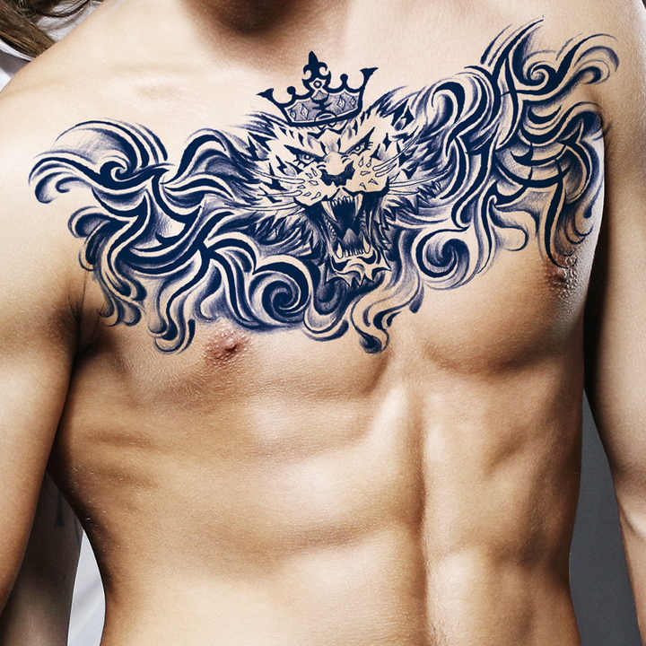 popular tribal chest tattoos for men