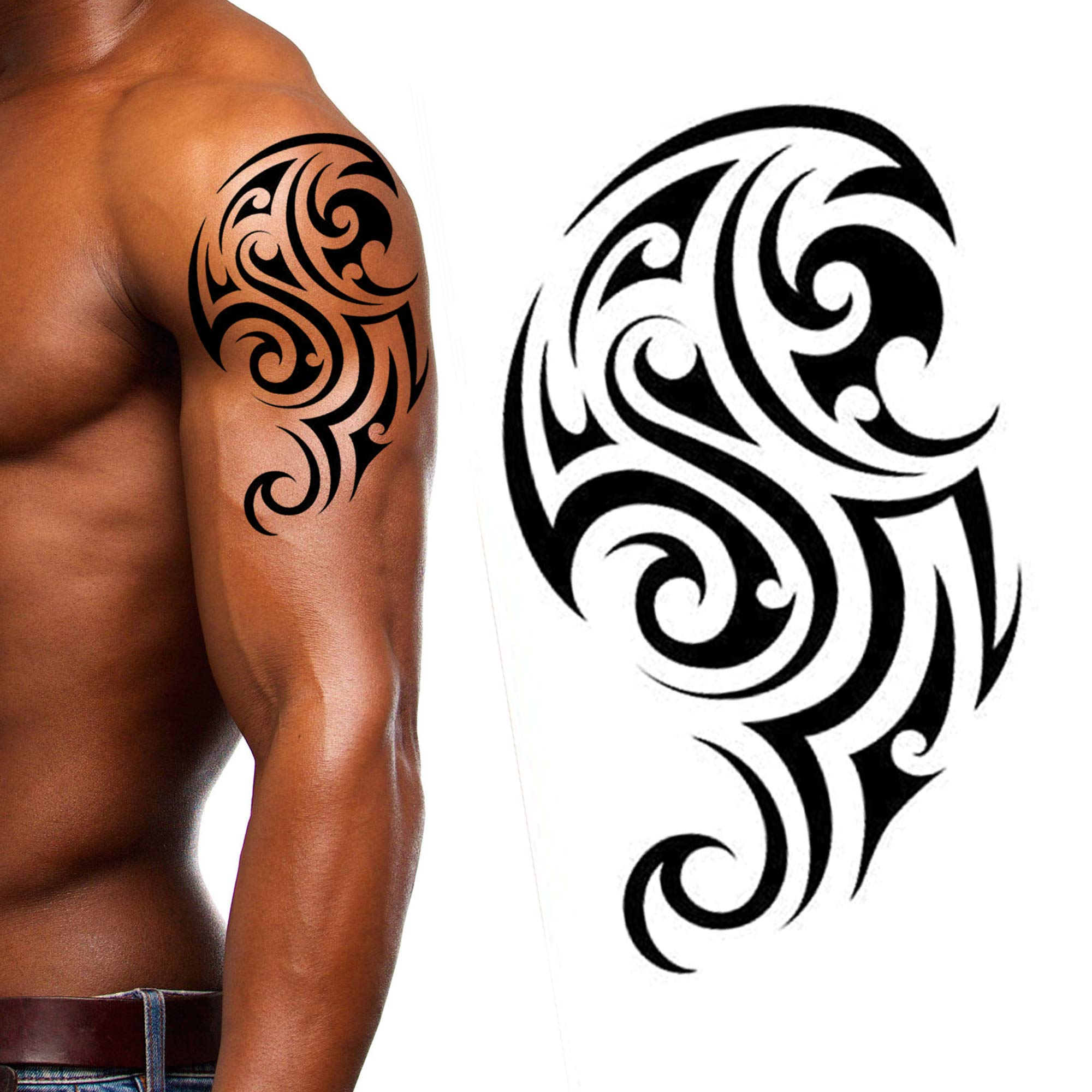 popular tribal shoulder tattoos for men