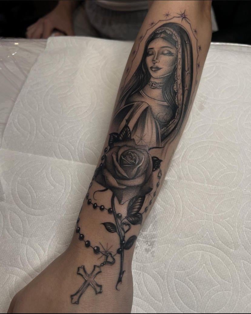 popular Virgin Mary tattoos for men