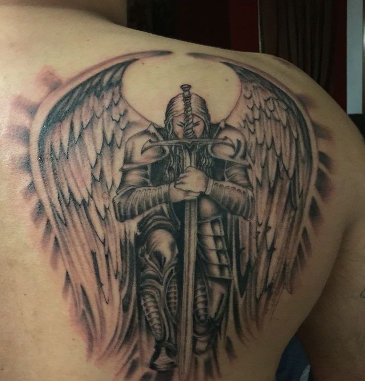 popular Warrior Angel tattoos for men