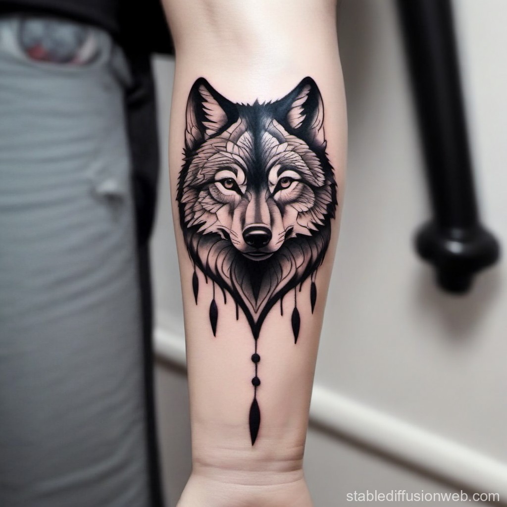 popular wolf hand tattoos for men