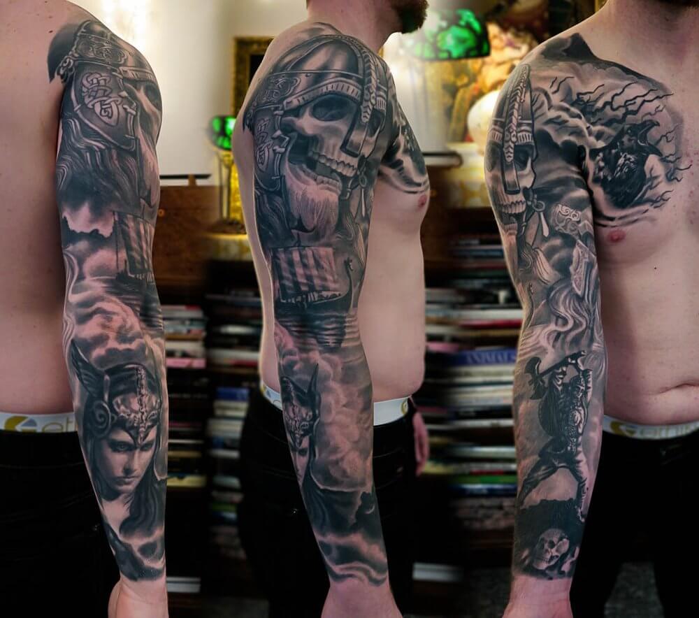 quarter sleeve tattoos for men 0039