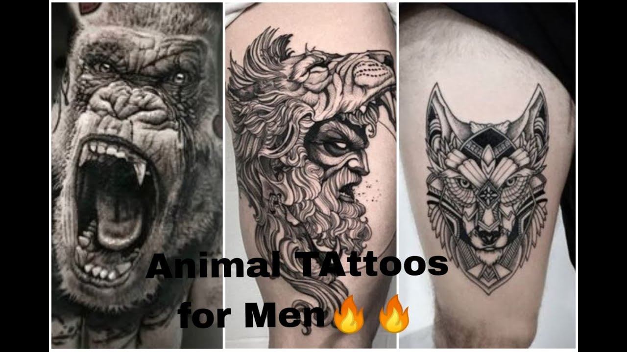 realistic animal tattoos for men