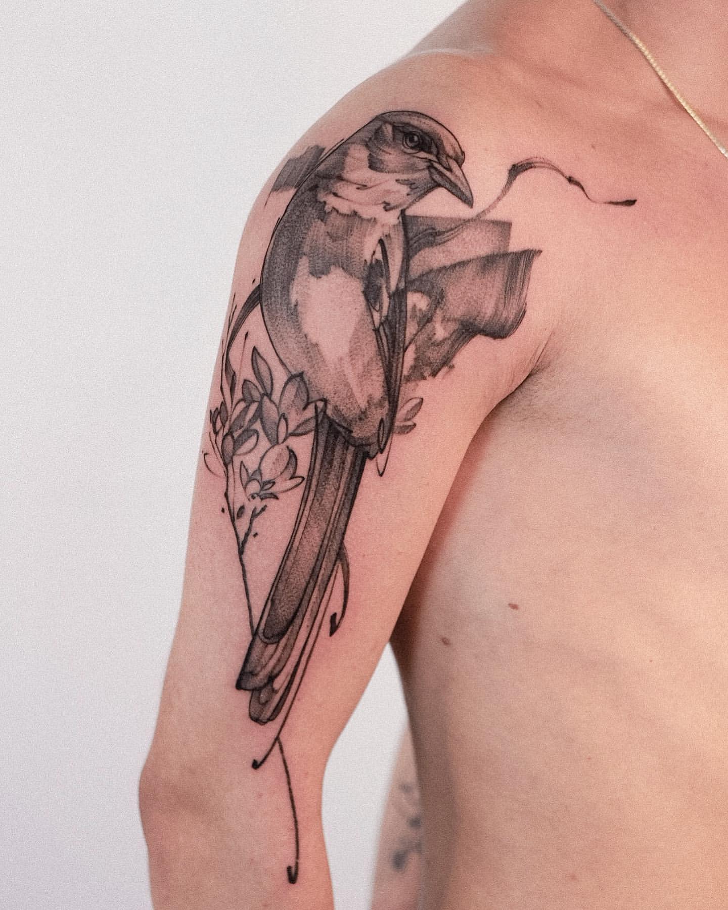 realistic bird tattoos for men