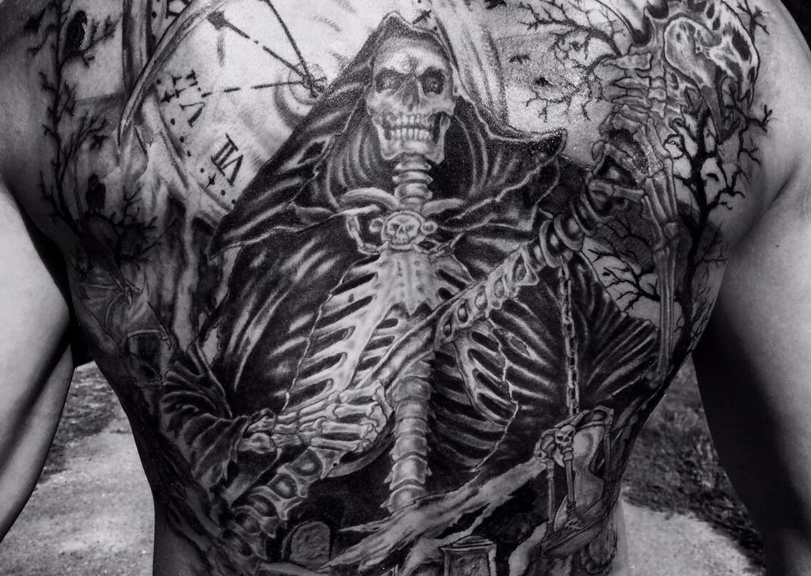 realistic Grim Reaper tattoos for men