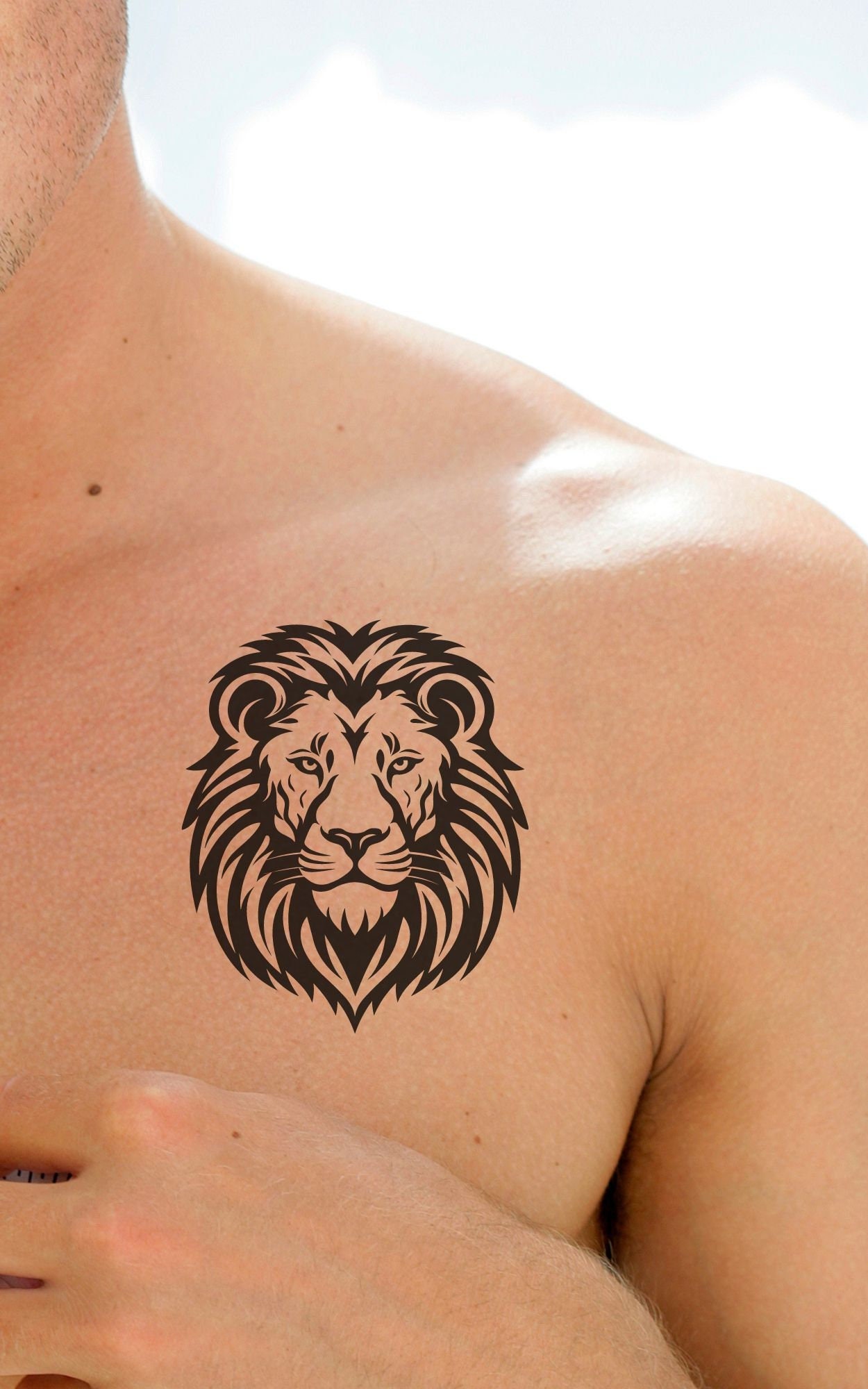 realistic lion tattoos for men