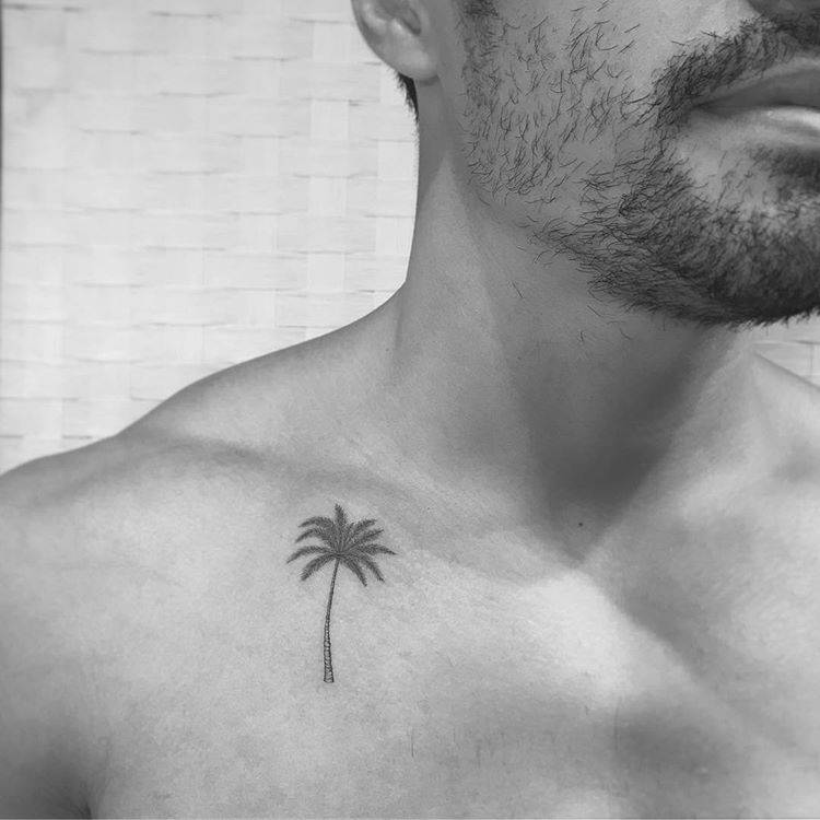 realistic palm tree tattoos for men