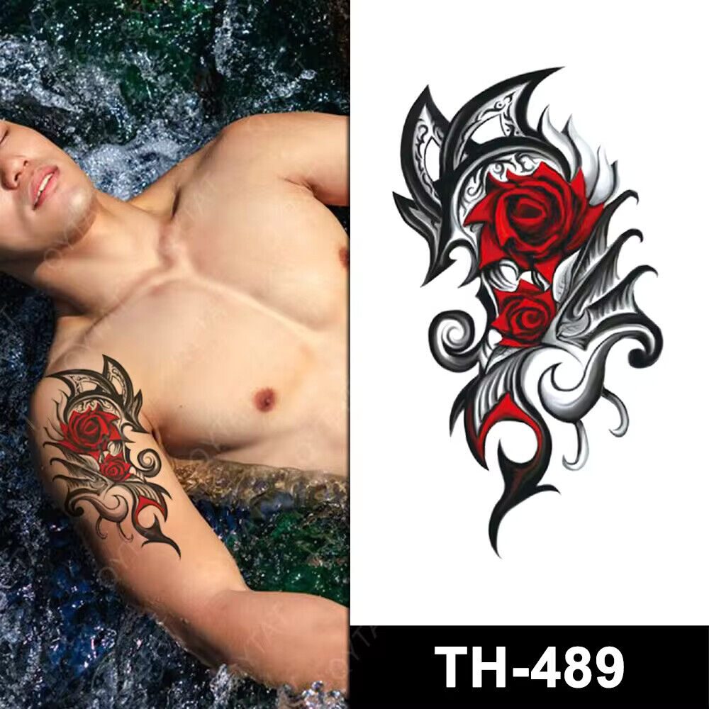 red and black tattoos for men