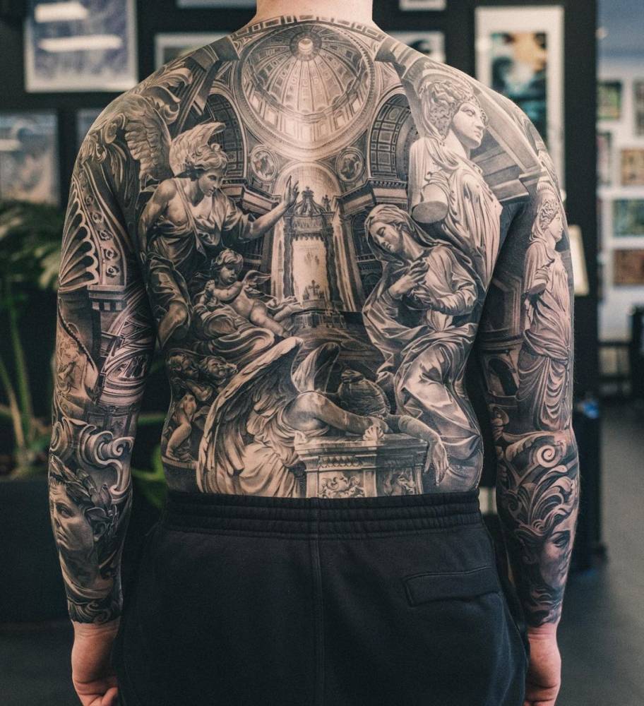 religious back tattoos for men 0012