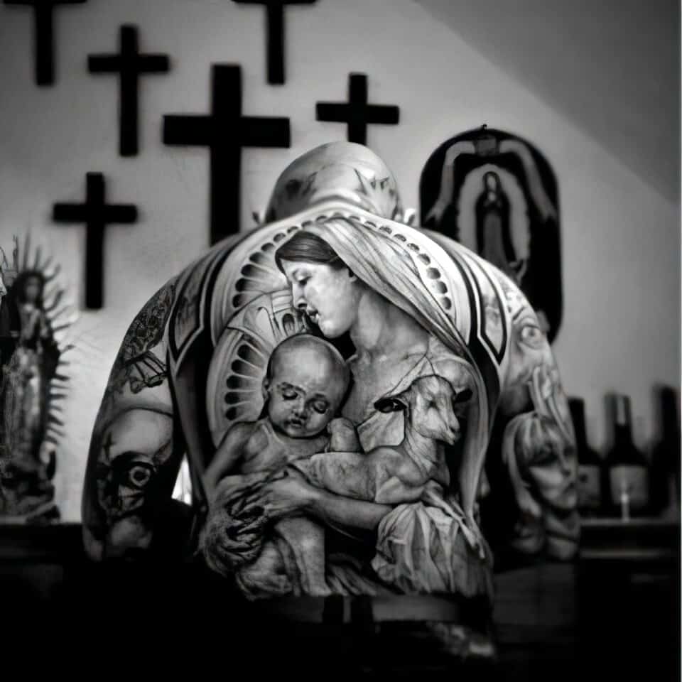 religious back tattoos for men 0017