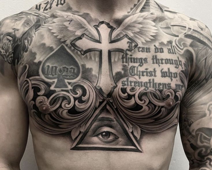 religious chest tattoos for men 0072