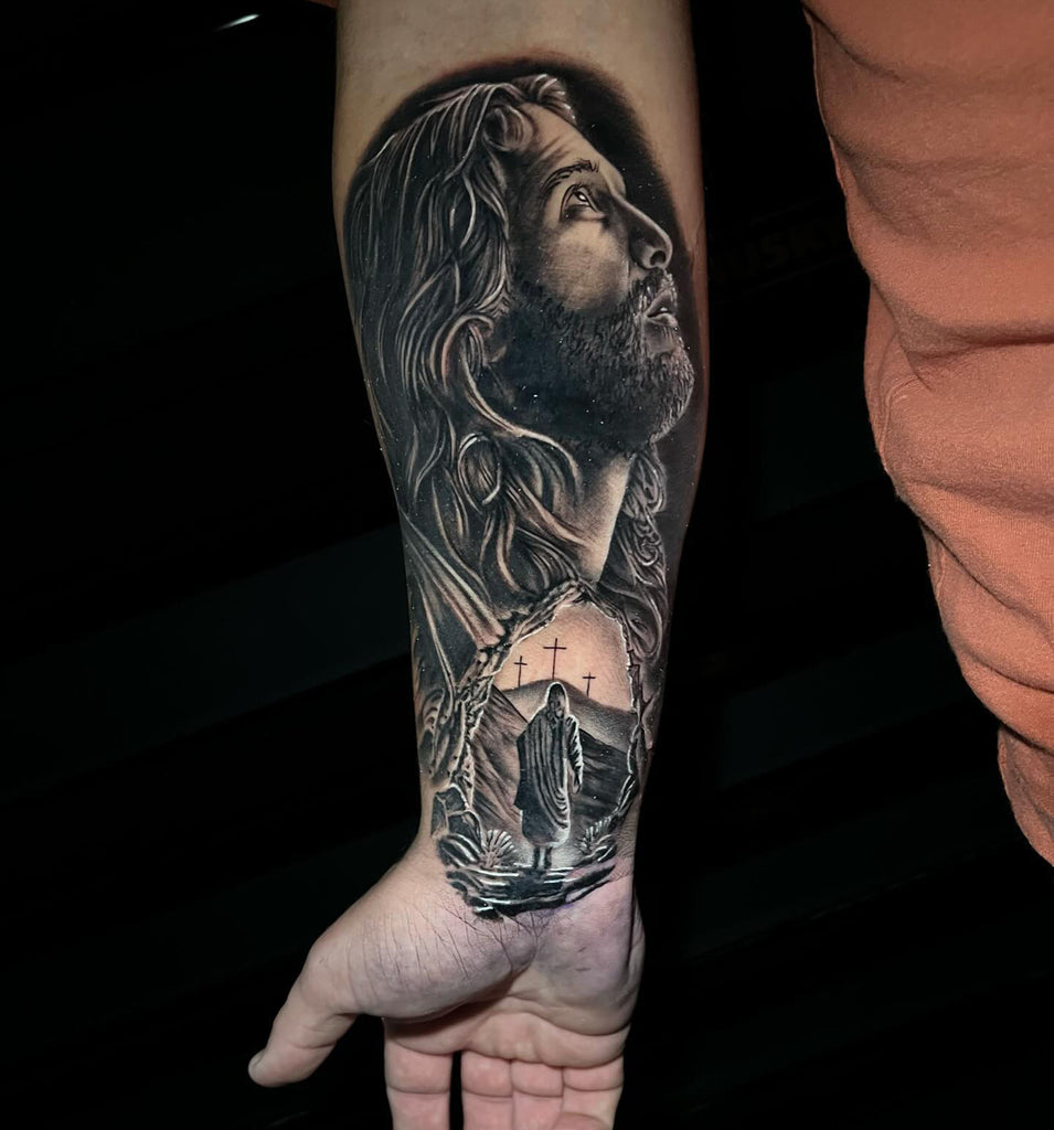 religious half sleeve tattoos for men 0014