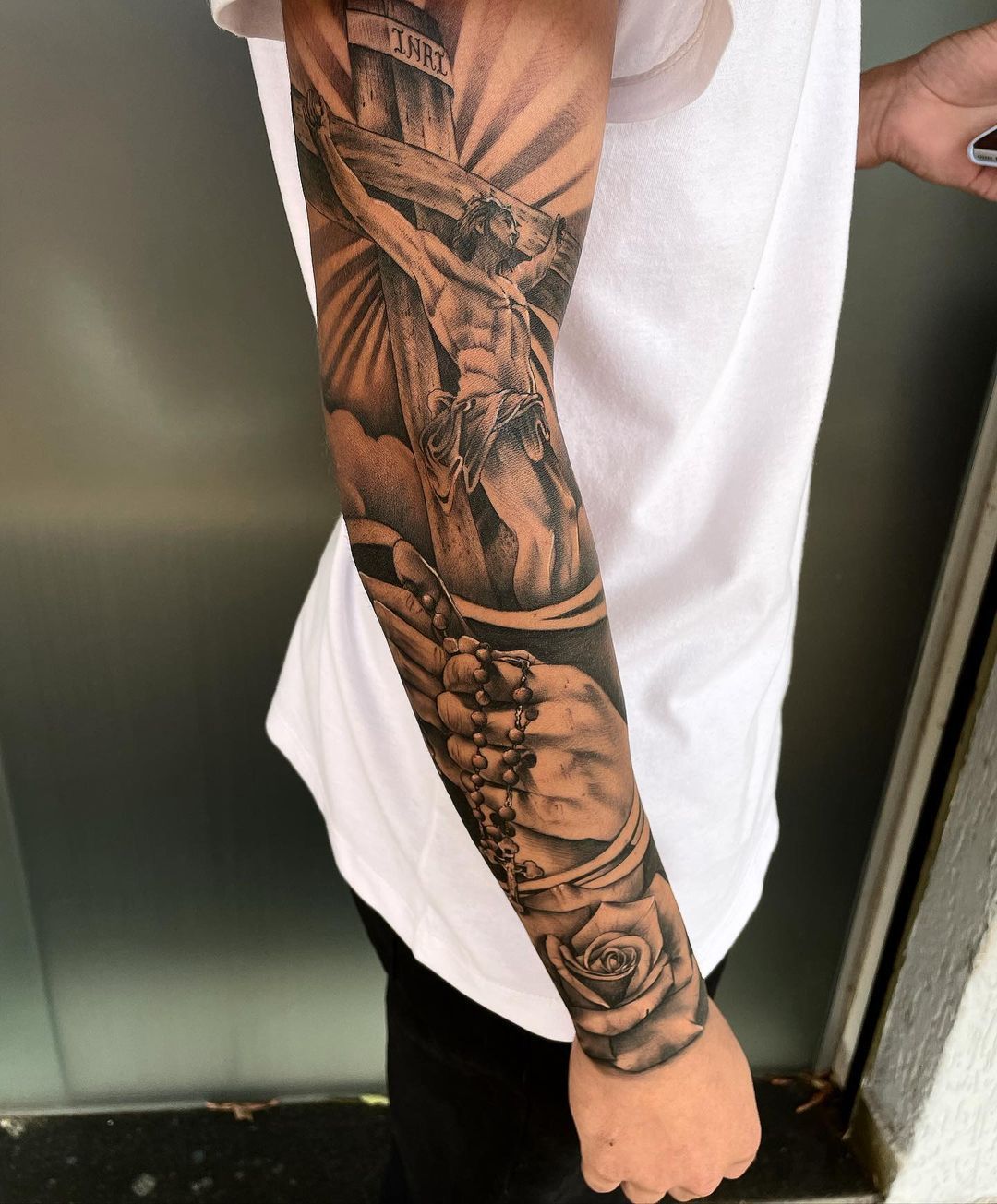 religious half sleeve tattoos for men 0048