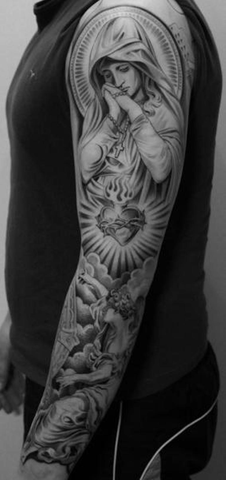 religious sleeve tattoos for men 0012