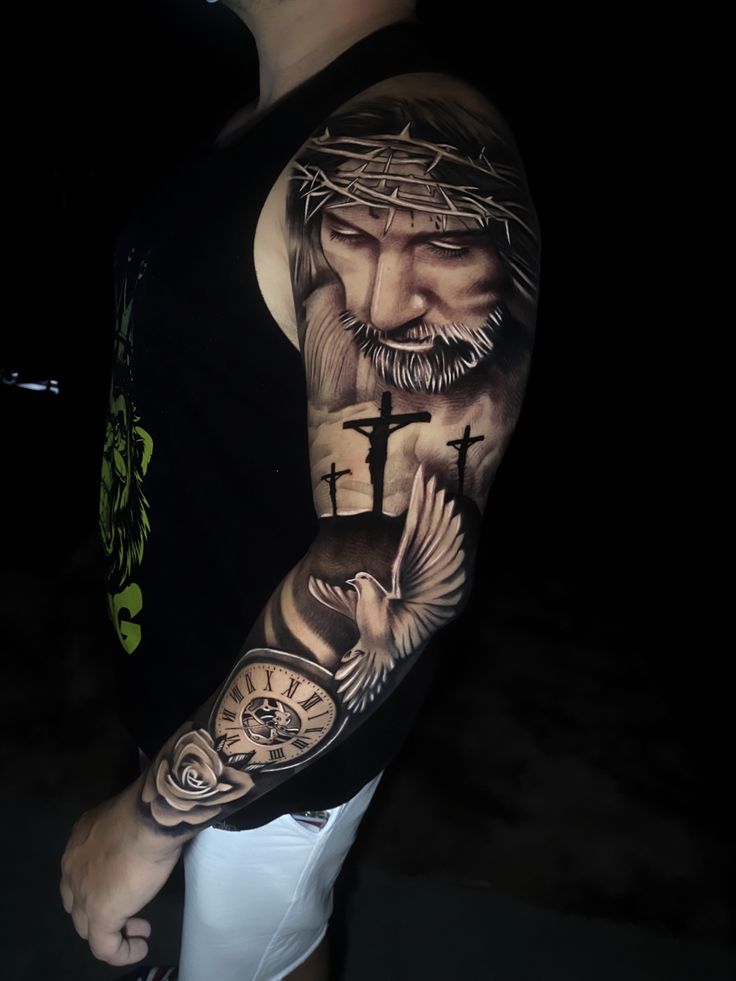 religious sleeve tattoos for men 0061