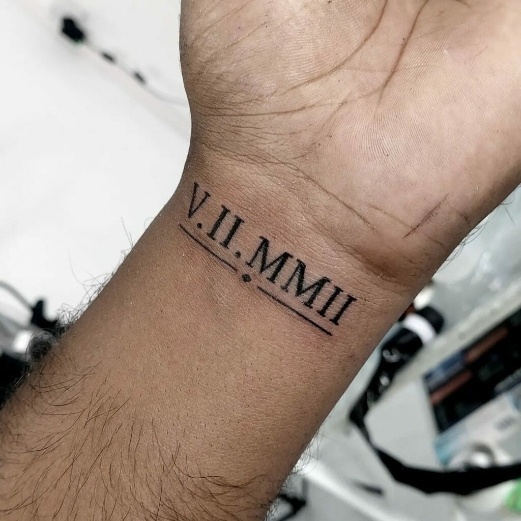 Roman numeral tattoos for men 0023