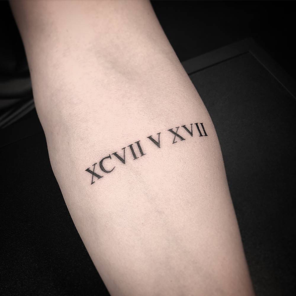 Roman numeral tattoos for men 0025