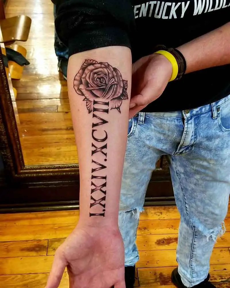 Roman numeral tattoos for men 0072