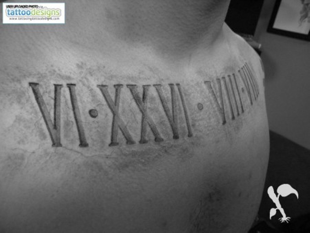 Roman numeral tattoos for men 0086