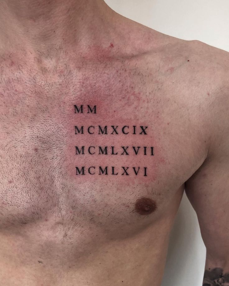 Roman numeral tattoos for men 0089