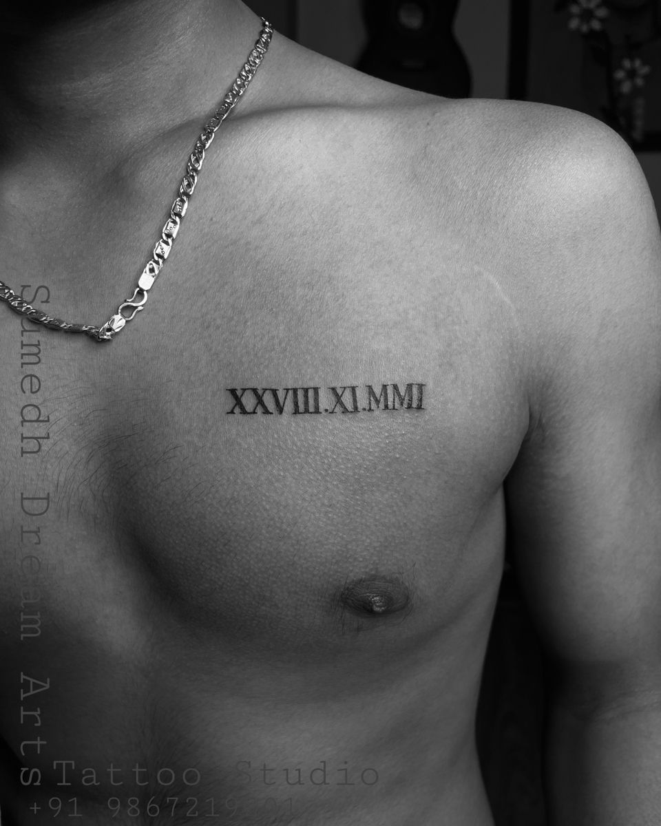 Roman numeral tattoos for men 0095