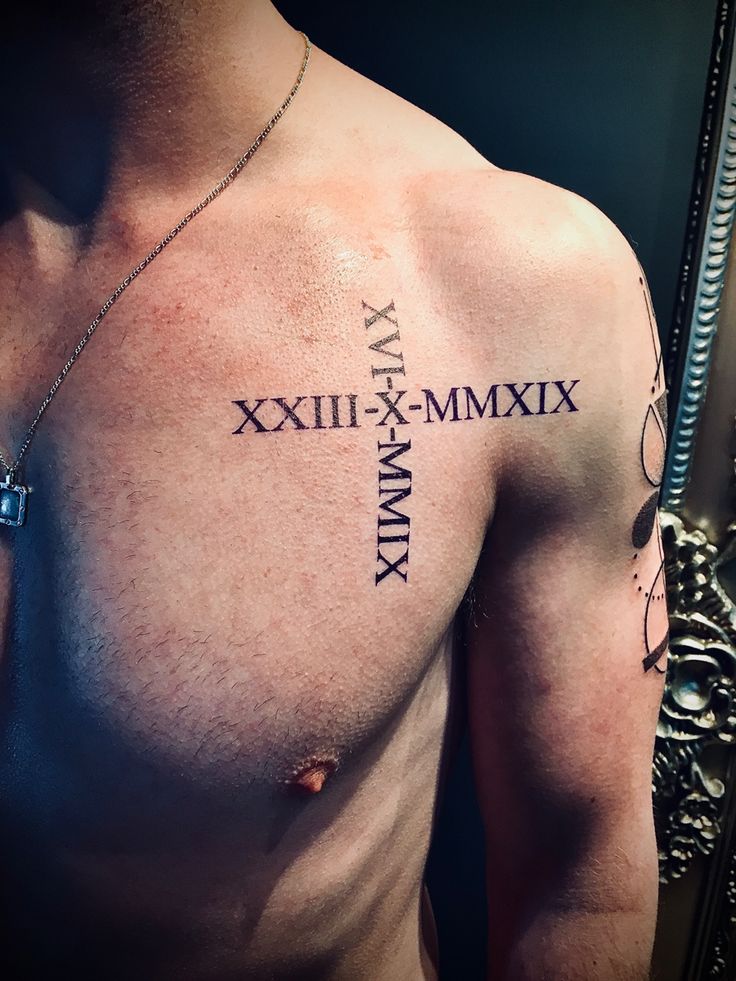 Roman numeral tattoos for men 0098