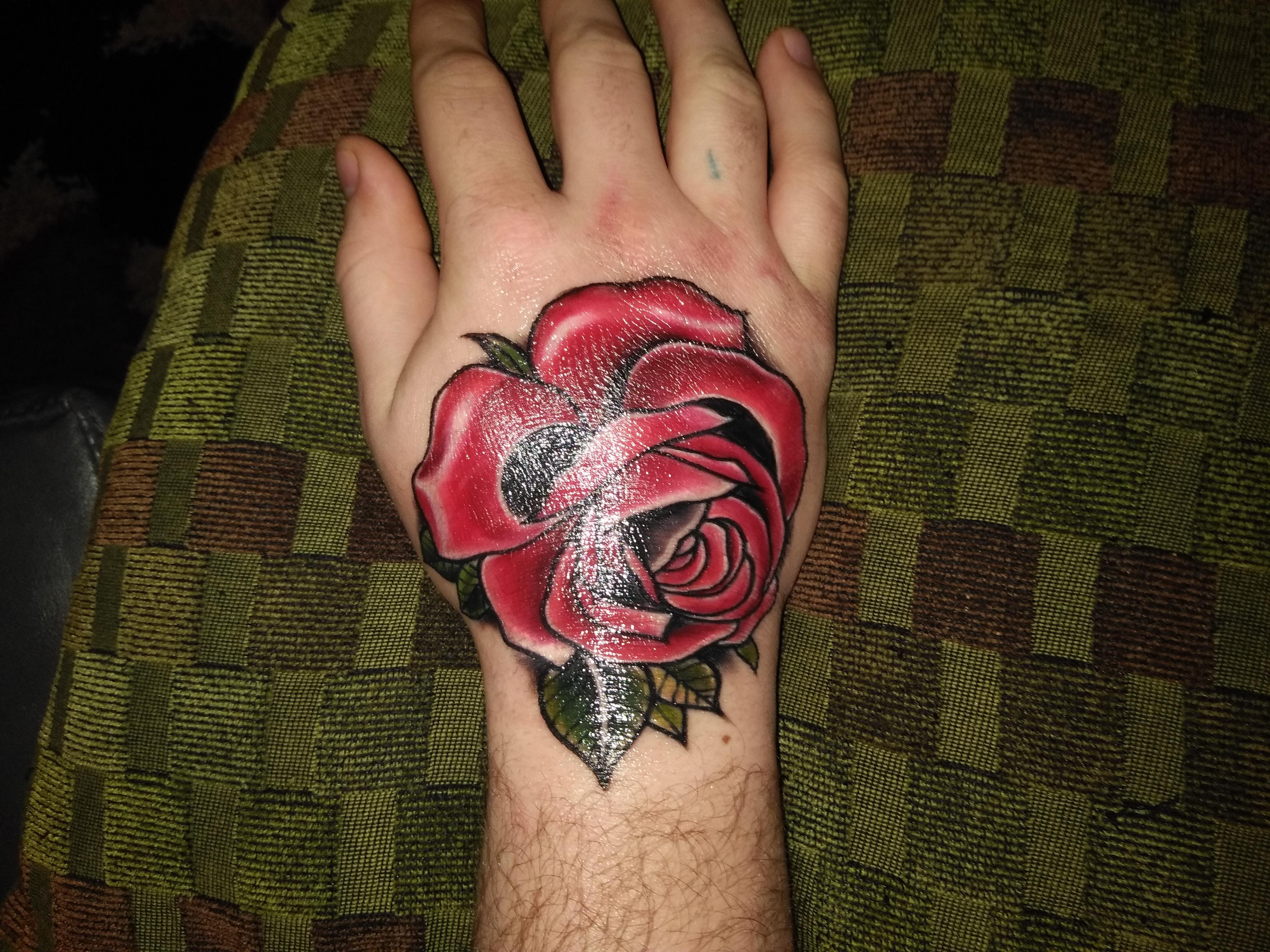 rose tattoos for men on hand 0016