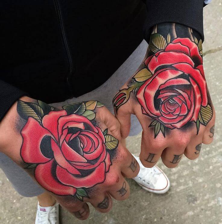 rose tattoos for men on hand 0031