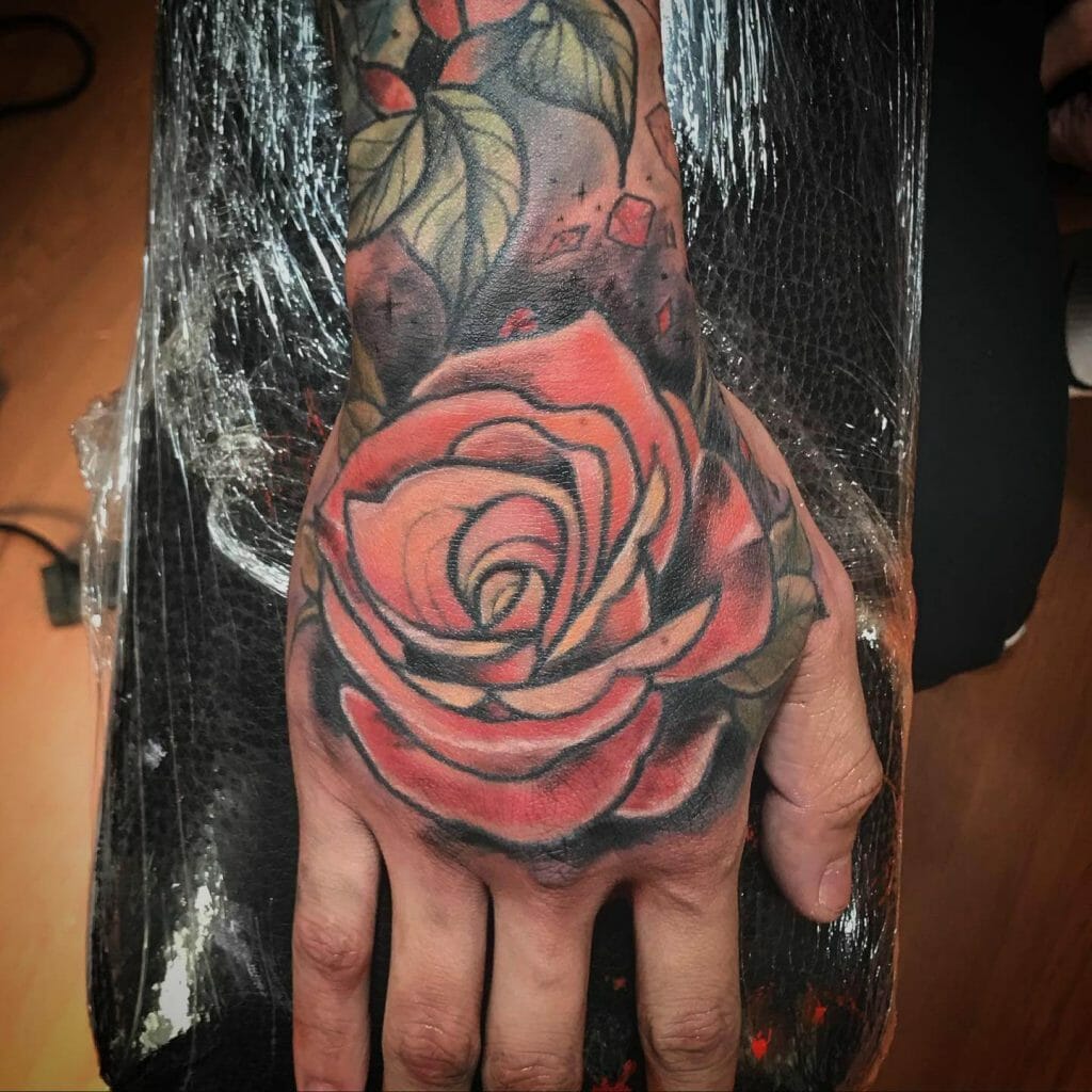 rose tattoos for men on hand 0036