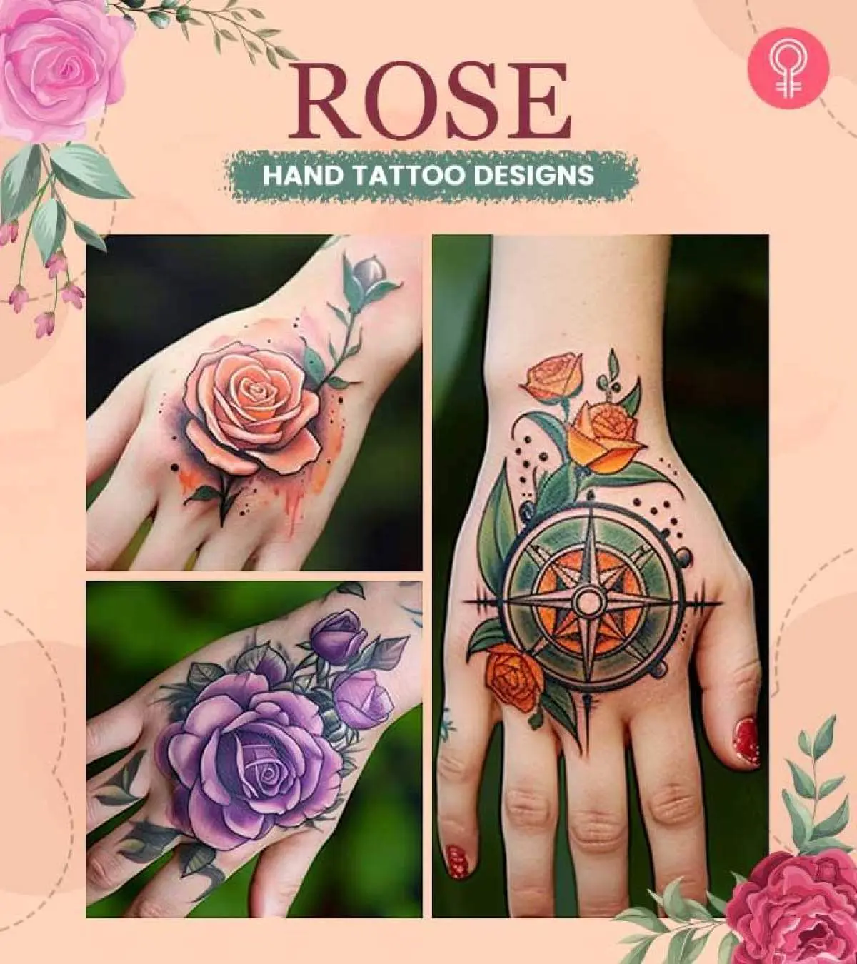 rose tattoos for men on hand 0039