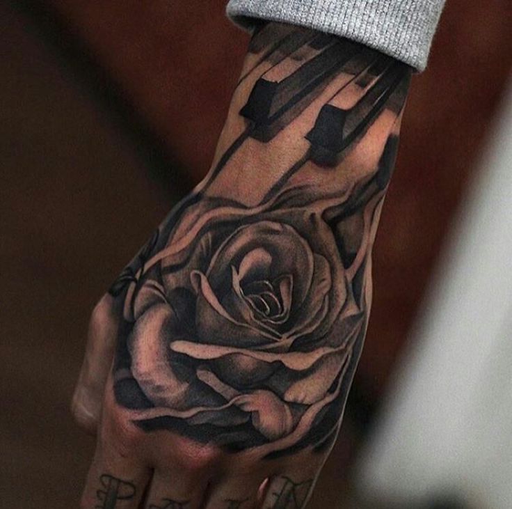 rose tattoos for men on hand 0043