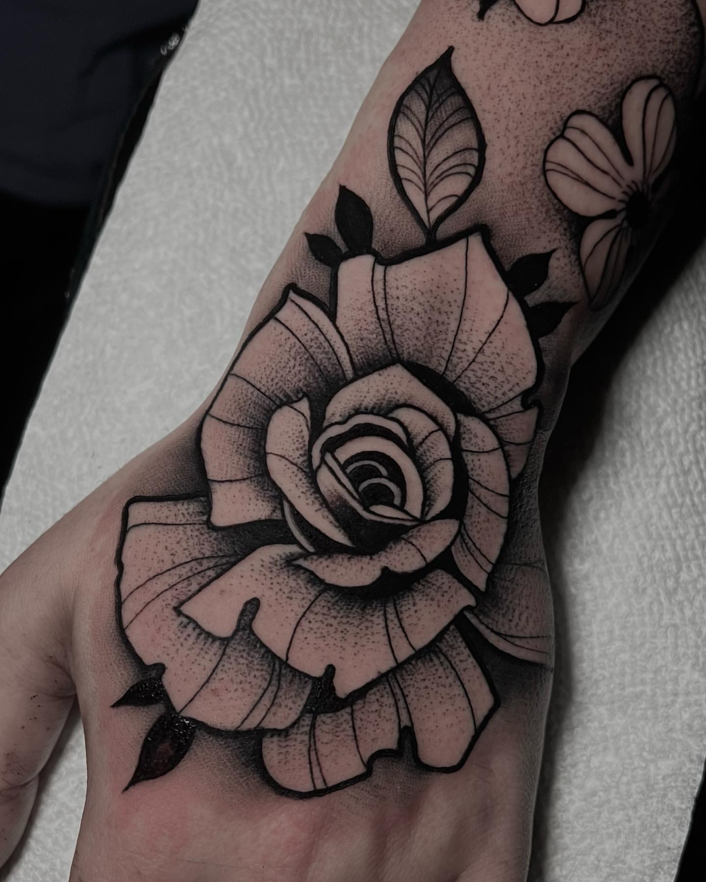 rose tattoos for men on hand 0048