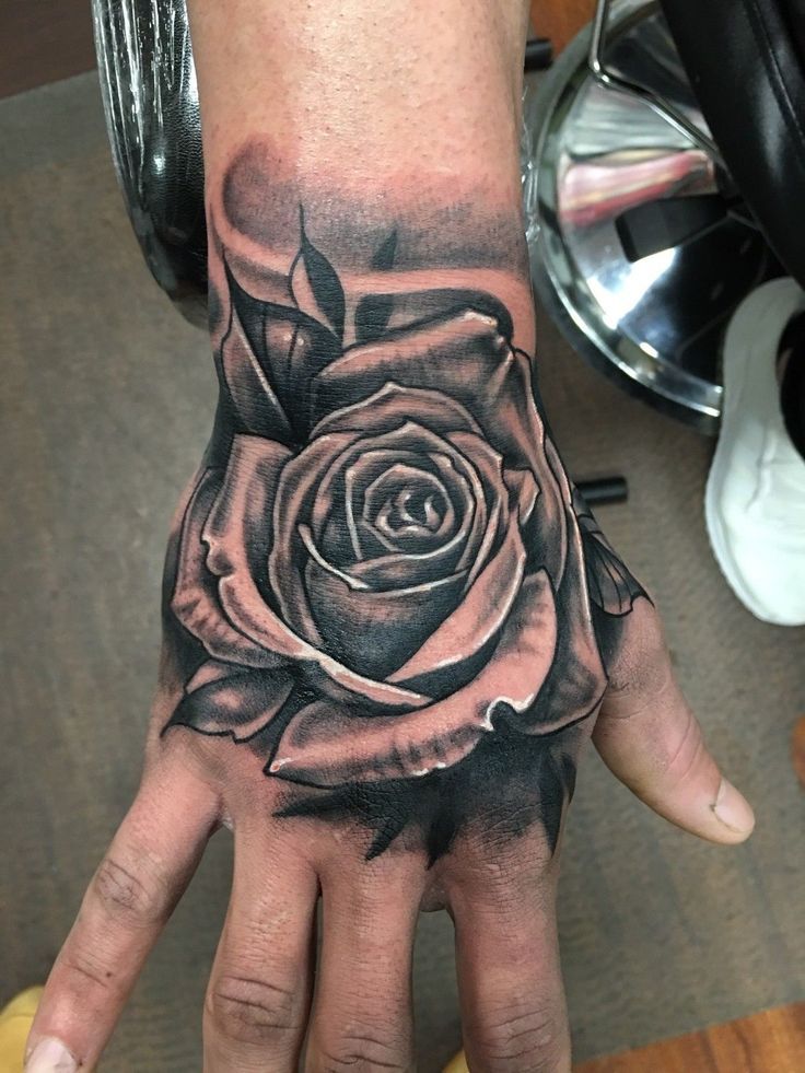 rose tattoos for men on hand 0057