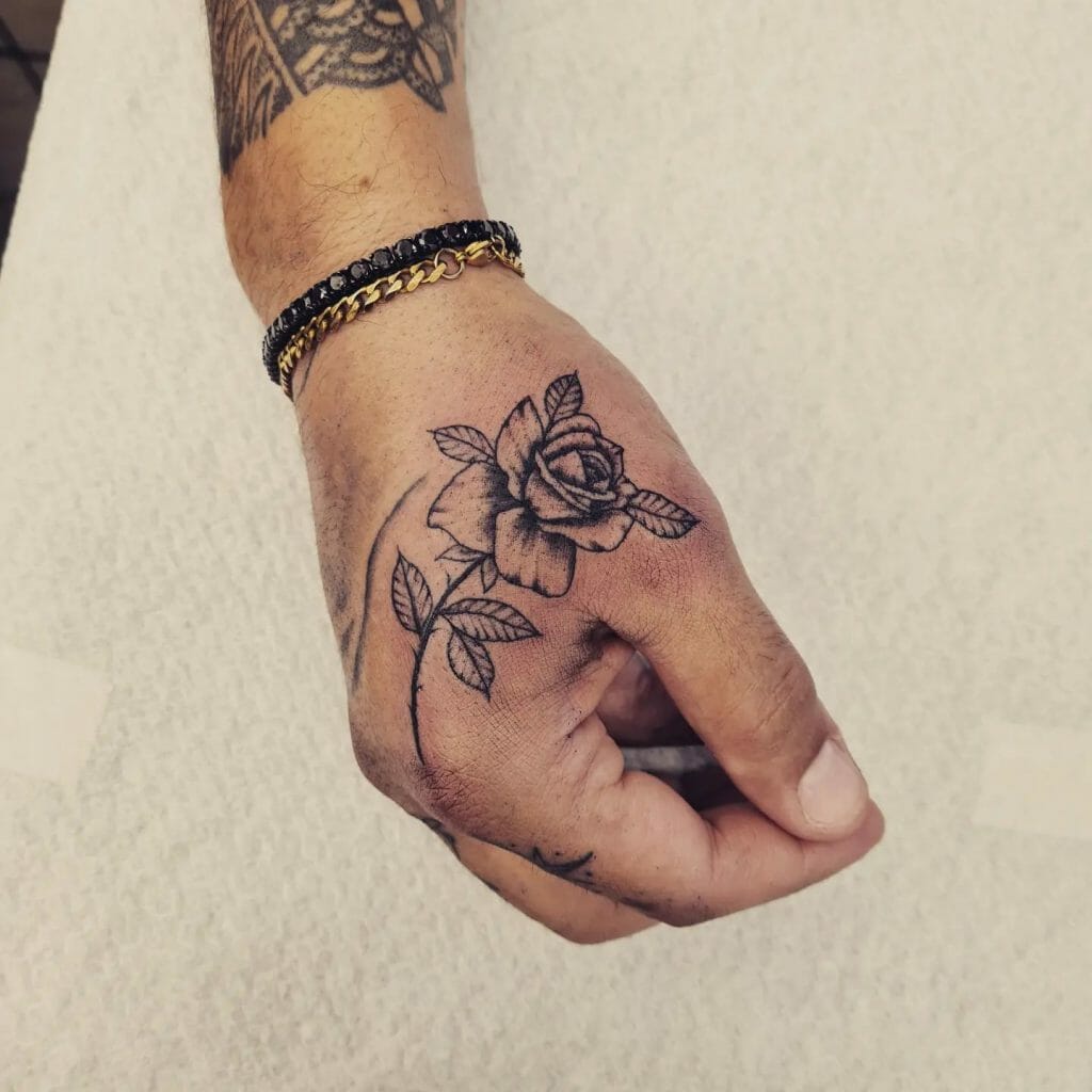 rose tattoos for men on hand 0076